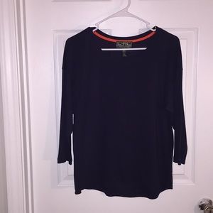 Ralph Lauren Three Quarter Length Navy Tee